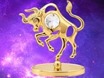 STJERNETEGN FIGUR TYR. Forgyldt og indlagt Swarovski Krystaller