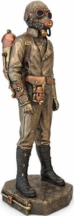 Steampunk Aeronaut Figur: Unikt Bronze Kunstværk til Indretning