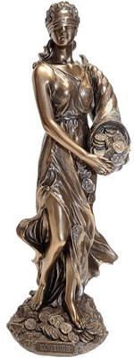Fortuna figur. Unik bronze statuette, gave til et nyt ægtepar