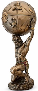 Elegant Atlas Figur med Åbningsklode. Smykkeopbevaring og Dekoration