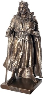 GAVER TIL MÆND. Flot dekorativ bronze figur af Kong Arthur