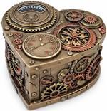 18 ÅRS GAVE. Unik hjerteformede smykkeskrin i Steampunk stil