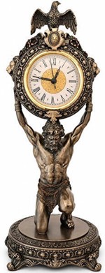 Atlas figur med ur. Et kunstværk og elegance, der beriger dit hjem