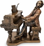 JULEGAVEIDEER TIL HAM. Unik bronze figur. Frédéric Chopin ved klaveret