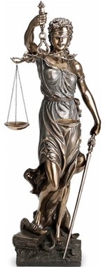 RETFÆRDIGHEDS GUDINDE. Justitia figur bronze til kontor dekoration