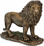 BRONZEFIGUR LØVE. Spændende junglens konge, stor hjemmet dekoration