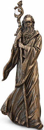 Oplev Mystisk Skønhed med Merlin. Bronze Dekorativ Figur til Hjemmet