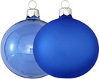 Juleting. Sættet med 6 stykker polske juleglaskugler i kongeblå, Ø 7cm