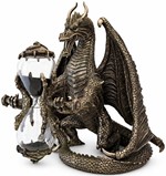 TIMEGLAS. Unik Veronese skulptur af dragen med timeglas i hænderne