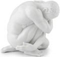 ATLET. Nøgen Mand Porcelæn Figur, der Forener Styrke og Skønhed