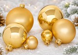 Guld julekugler i glas fra Polen, mat & blank. Ø 3, 6 og 8 cm at vælge
