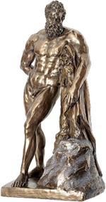 MINDEVÆRDIG GAVE TIL HAM. Smuk bronzefigur af stående Hercules