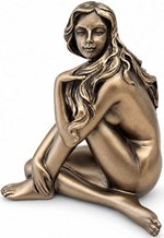 Romantisk bronzefigur. Sensuel kvindeakt i kunstnerisk lille form