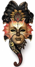DEKORATION TIL VÆGGEN. Eksklusiv Venetiansk Ugle Maske i Bronze