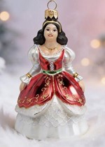 Unik julepynt. Flot glasfigur prinsesse at hænge på juletræet. 16 cm